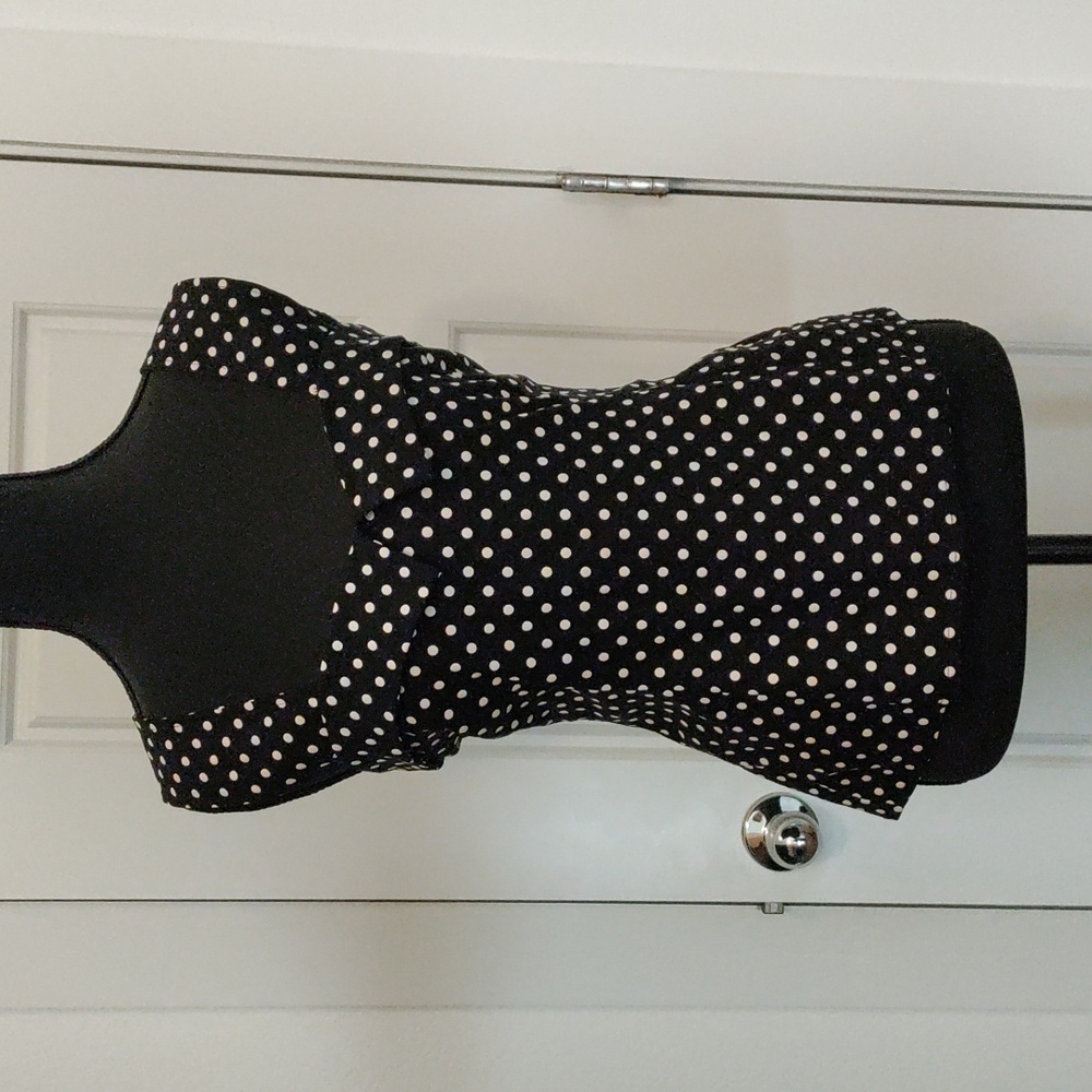 Sourpuss Black and White Polka Dot Top Cross Halter